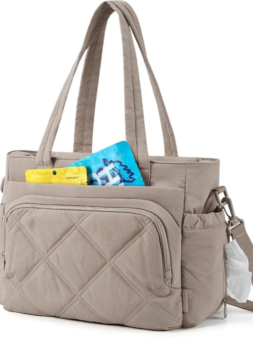 Lunch Bag Women Large Lunch Box Insulated Tote Bag with Multi-Pockets Quilted Pu
